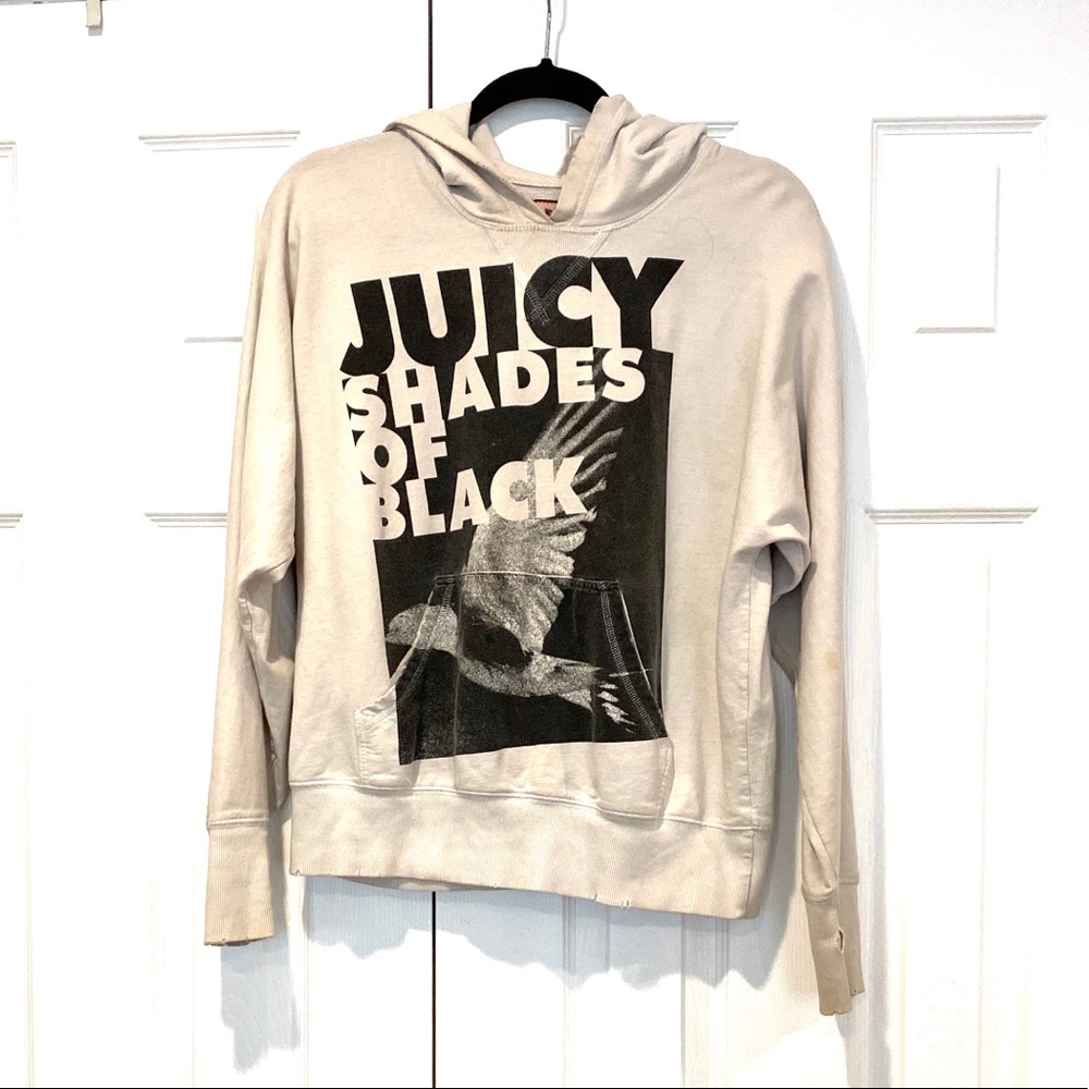 Juicy Couture Womens Off White Graphic Sweatshirt